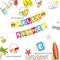 Hello Summer Banner - No DIY, Summer Banner for Summer Party Decorations, Hello Summer Sun Signs for Birthday Beach Pool Decorations, Tropical Party Decorations
